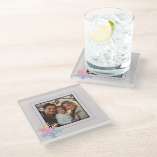 Simple Snowflake Glass Coaster
