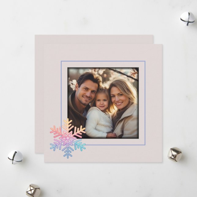 Simple Snowflake Holiday Card (Front/Back In Situ)