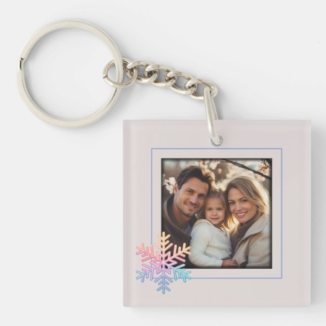 Simple Snowflake Key Ring (Front)