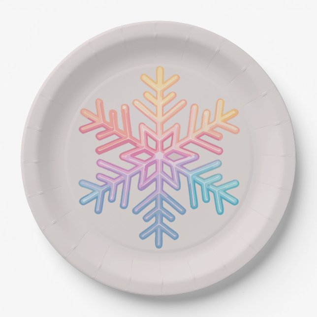 Simple Snowflake Paper Plate (Front)