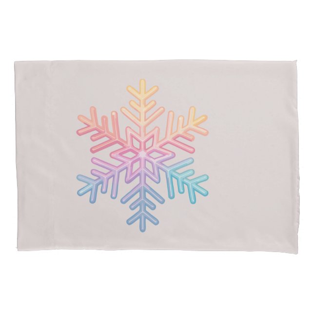 Simple Snowflake Pillowcase (Front-Left)