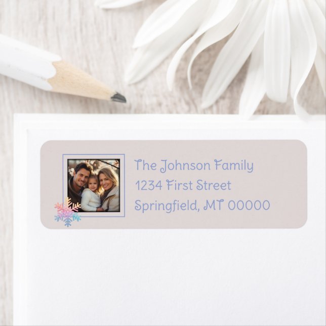 Simple Snowflake Return Address Label (Insitu)
