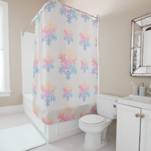 Simple Snowflake Shower Curtain