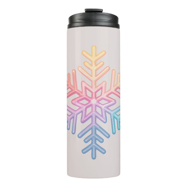 Simple Snowflake Thermal Tumbler (Front)
