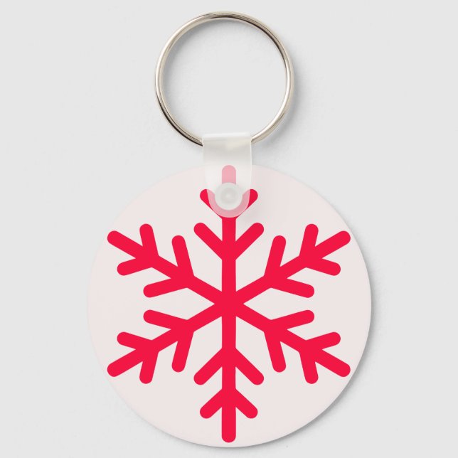 Simple Snowflake, Winter Minimalist  Key Ring (Front)
