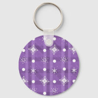 Simple Snowflakes Purple Plaid Pattern
