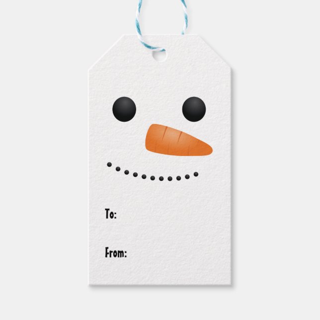 Simple Snowman To From Gift Tags (Front)