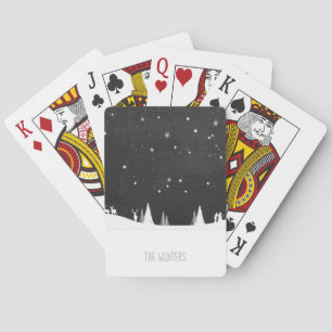 Simple Snowy Night Scene/Playing Cards/Deer & Tree Playing Cards