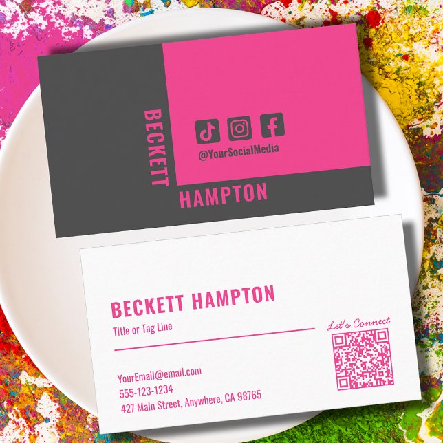 Simple Social Media QR Code Business Card (Creator Uploaded)