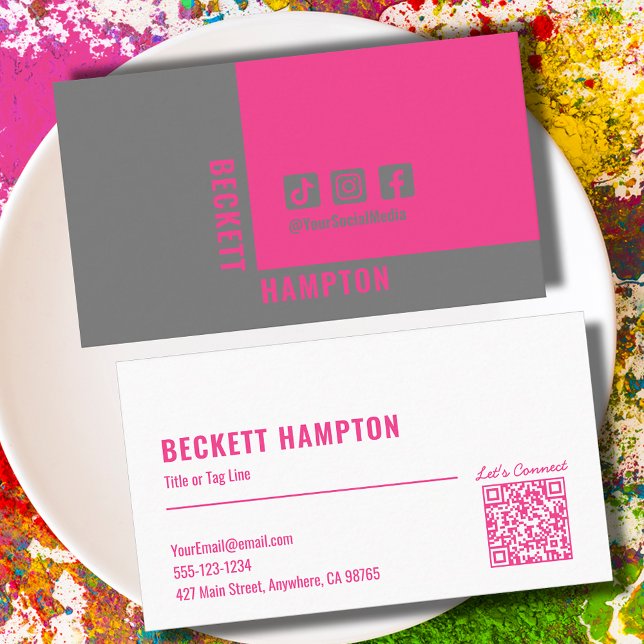 Simple Social Media QR Code Business Card (Creator Uploaded)