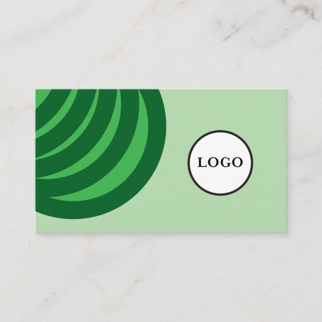 Simple Soft Green Black Stylish Business Card (Front)