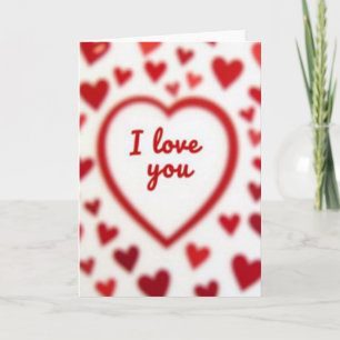 Simple Soft I Love You Hearts Card