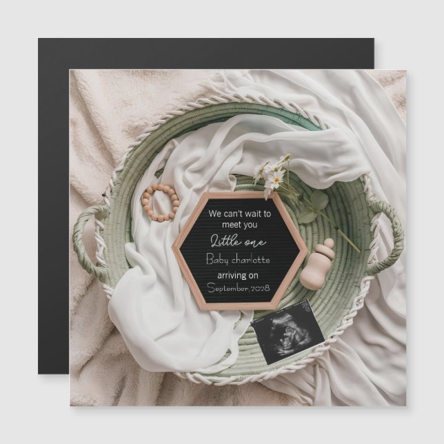 Simple soft Neutral Pregnancy Announcement gift (Front/Back)