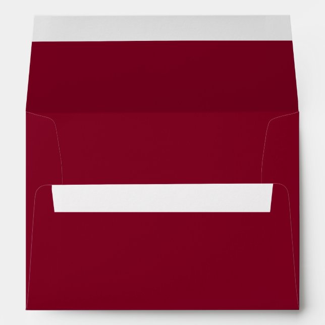 Simple Solid Burgundy Wedding Invitation Envelope (Back (Bottom))