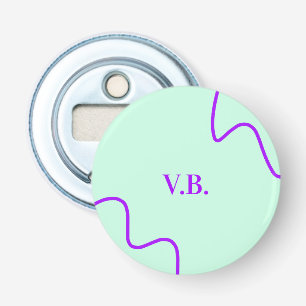 Simple solid color add name text monogram  bottle opener
