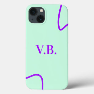 Simple solid color add name text monogram iPhone 13 case