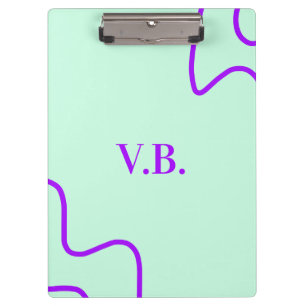 Simple solid color add name text monogram clipboard
