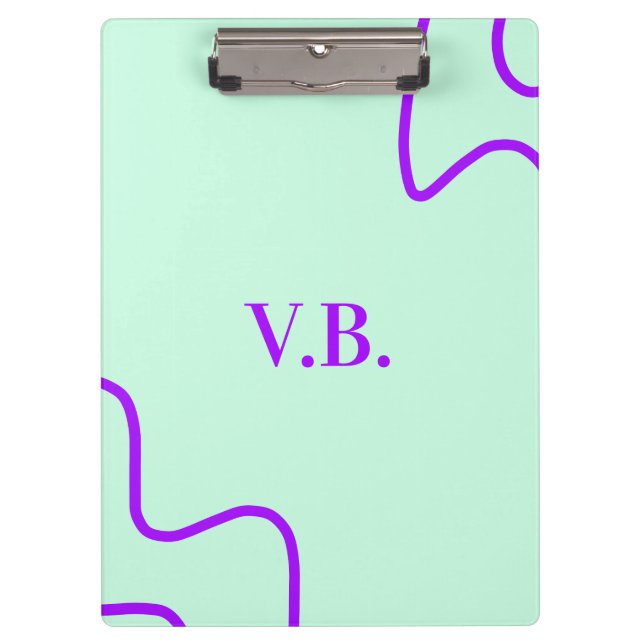 Simple solid color add name text monogram  clipboard (Front)