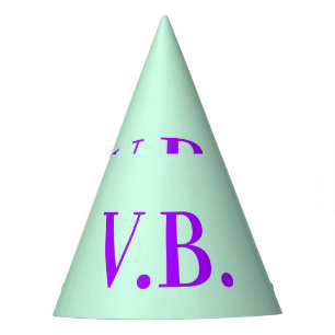 Simple solid color add name text monogram  party hat