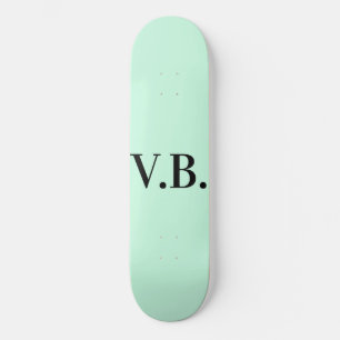 Simple solid color add name text monogram skateboard
