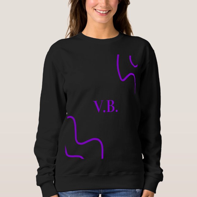 Simple solid color add name text monogram  sweatshirt (Front)