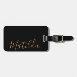 Simple Solid color Gold Personalized Name Luggage Tag