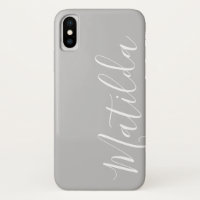 Simple Solid color Gray Plain Personalized Name