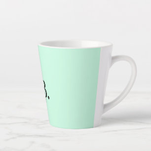 Simple solid colour add name text mmonogr latte mug