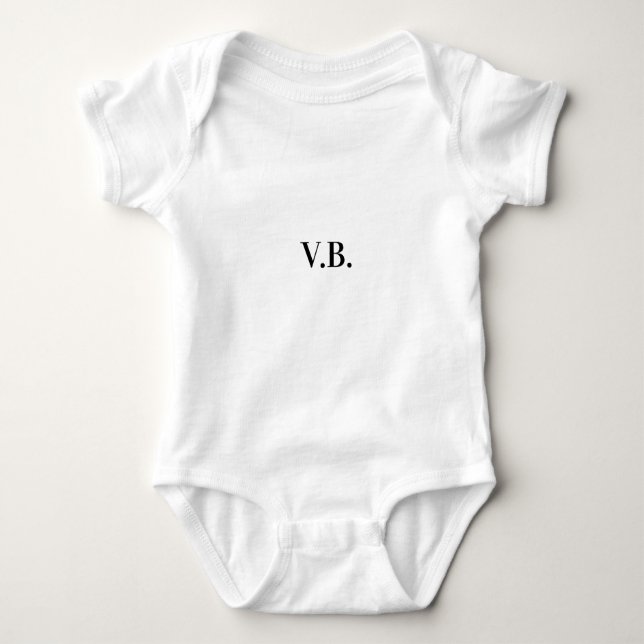 Simple solid colour add name text monogra baby bodysuit (Front)