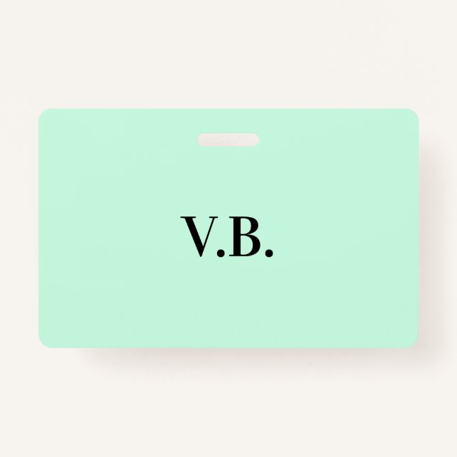 Simple solid colour add name text monogra ID badge (Front)