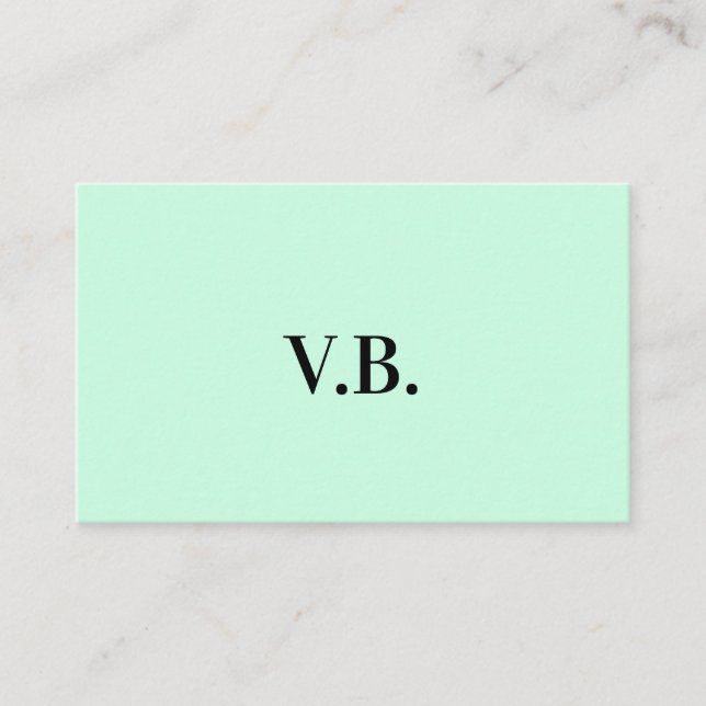 Simple solid colour add name text monogram  business card (Front)