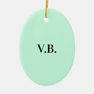 Simple solid colour add name text monogram  ceramic ornament