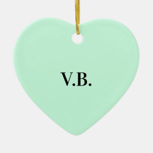 Simple solid colour add name text monogram ceramic ornament