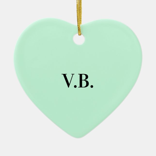 Simple solid colour add name text monogram  ceramic ornament (Front)