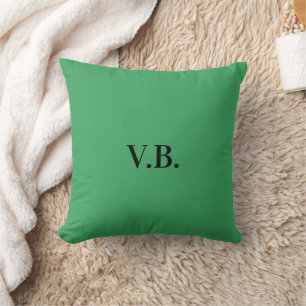 Simple solid colour add name text monogram cushion