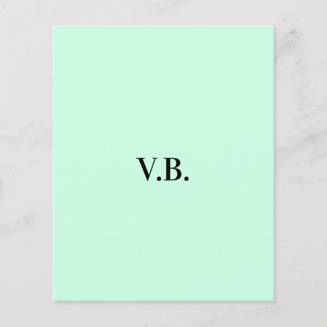 Simple solid colour add name text monogram flyer (Front)
