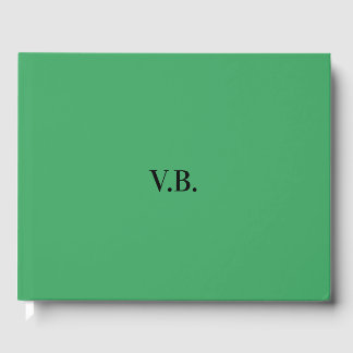 Simple solid colour add name text monogram  guest book