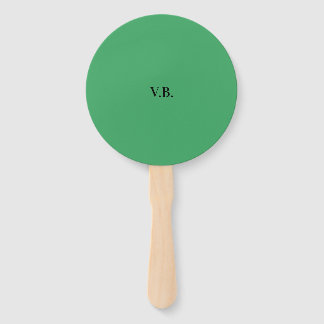 Simple solid colour add name text monogram  hand fan