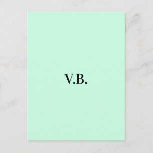 Simple solid colour add name text monogram holiday postcard
