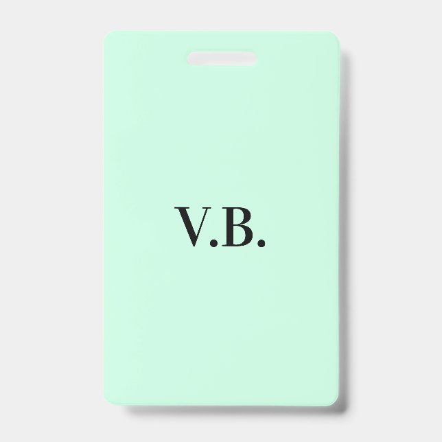Simple solid colour add name text monogram ID badge (Front)