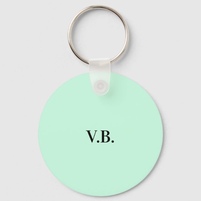 Simple solid colour add name text monogram  key ring (Front)