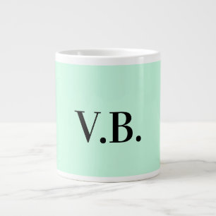 Simple solid colour add name text monogram large coffee mug