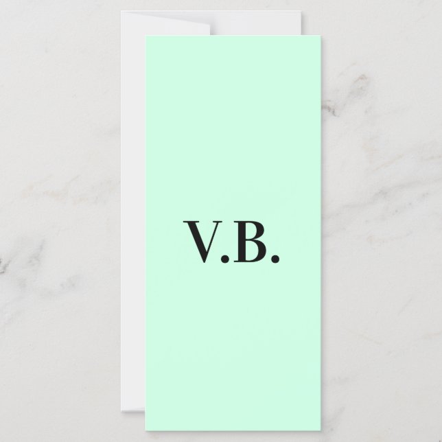 Simple solid colour add name text monogram   magnetic invitation (Front)