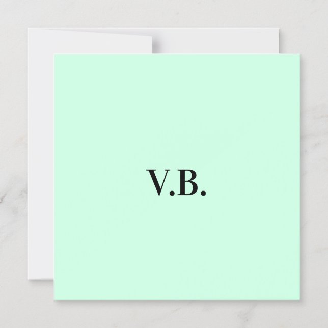 Simple solid colour add name text monogram    magnetic invitation (Front)