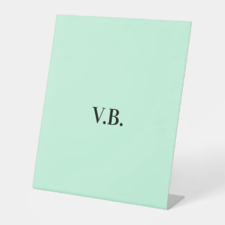Simple solid colour add name text monogram  pedestal sign