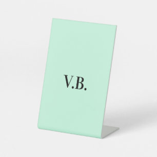 Simple solid colour add name text monogram pedestal sign