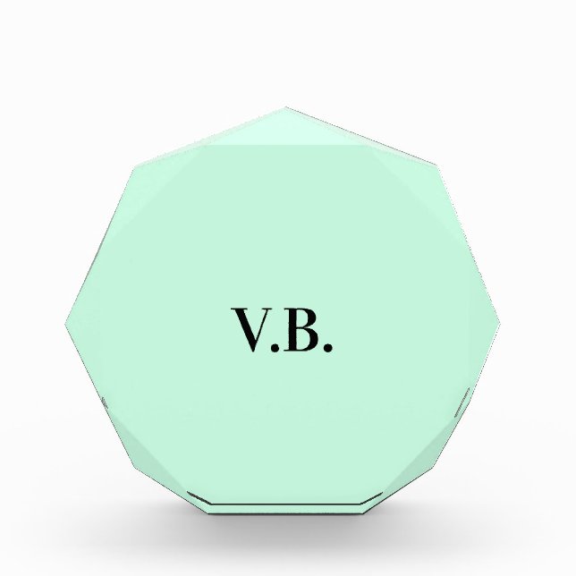 Simple solid colour add name text monogram photo block (Front)
