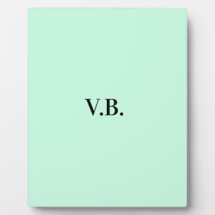 Simple solid colour add name text monogram plaque
