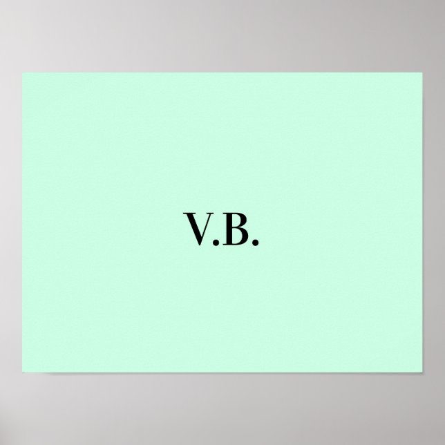 Simple solid colour add name text monogram  poster (Front)