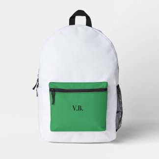 Simple solid colour add name text monogram  printed backpack